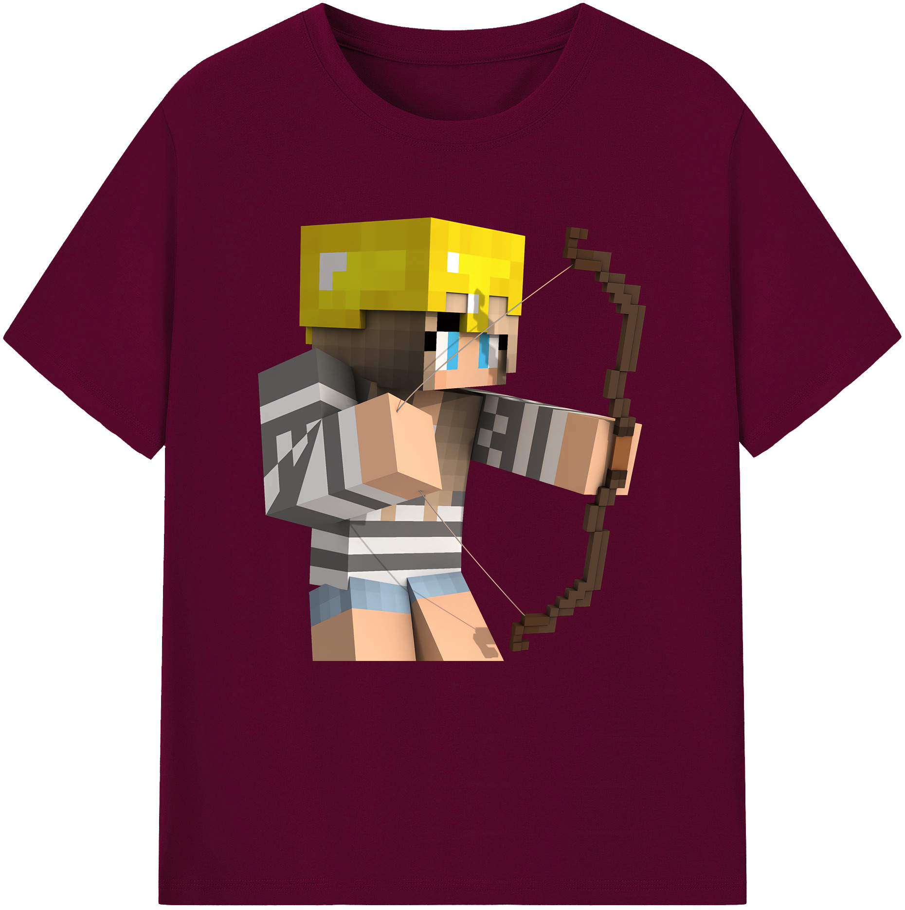 （画像用） マインクラフト ブロックの世界 Minecraft MC Block world レディースカジュアルプリントTシャツ（綿100％）